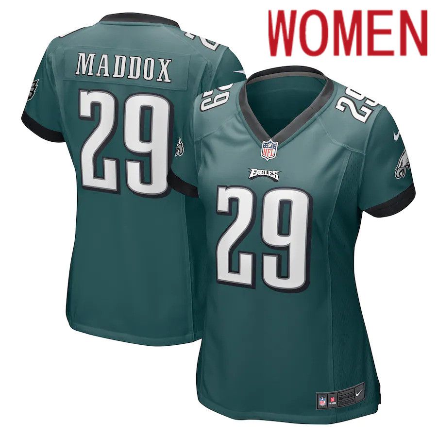 Women Philadelphia Eagles 29 Avonte Maddox Nike Midnight Green Game NFL Jersey